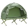 Outsunny 1 Person Folding Camping Cot, Portable Outdoor with Carry Bag, 2-in-1 Elevated Camping Bed Tent Single