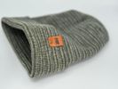Modern Theta Stitch Contrast Cuffed Beanie (Patent Pending Design)-Gray/Green, Made in USA