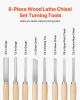 8PCS Wood Lathe Chisel Set Woodturning Tools Steel Blades for Lathe Finisher